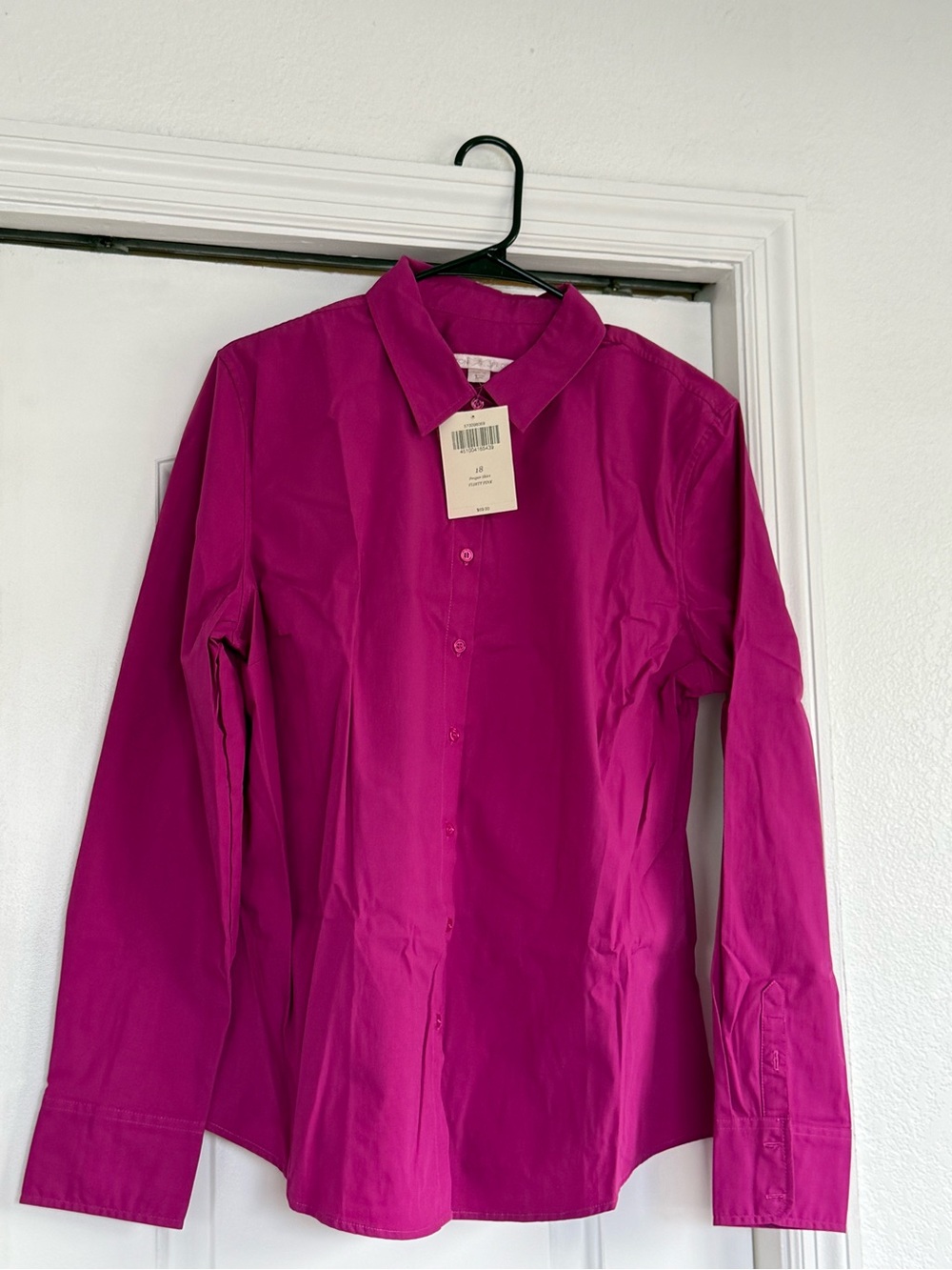 Boston Proper Fuchsia Button-Up Blouse
